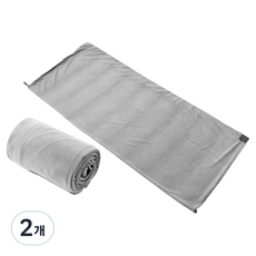 타닥 캠핑 블랭킷 연장형 담요 침낭 라이너 휴대용 이불 압축파우치, 2개, 그레이