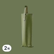 세이브맘 고급 와인 가죽 쇼핑백, 2개, 카키