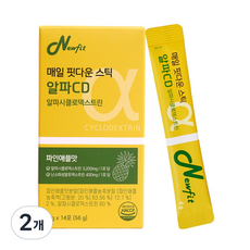 뉴핏 식약청인증 순도100% 미국산 알파cd 알파시클로덱스트린 파인애플 맛, 2개, 14회분
