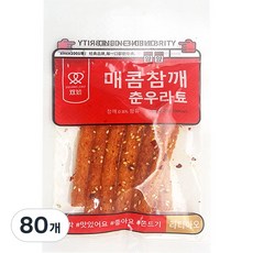 매콤참깨 춘우라툐 라티아오 쫀드기 동글스틱형, 80개, 25g