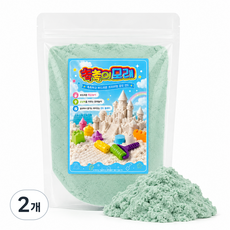 촉촉이모래 모래놀이 샌드 어린이 유아 실내 촉감놀이, 2개, 1000g, 민트
