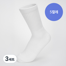 장성 ACAD 더블쿠션 스포츠 양말 남녀공용 러닝 헬스 장목 양말(1세트 5켤레), 3세트, 화이트