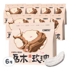 오딘 순수 카사바 강력탈취 먼지없는 응고력좋은 사막화방지 고양이 배변 모래, 1.25kg, 6개, 로즈향, 2L