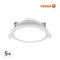 오스람 LED 다운라이트 3인치 8W 플리커프리, 5개, 주백색 4000K 아이보리빛