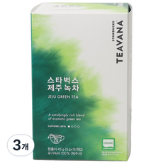 [스타벅스] 패키지티 제주 녹차, 3g, 15개입, 3개