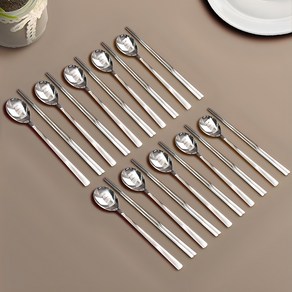 국산 스텐 노바 수저세트, 실버, 숟가락(10P) + 젓가락(10P), 1세트