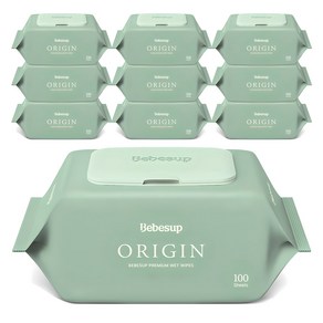 베베숲 오리진 유아물티슈 캡형, 50g, 100매, 10개