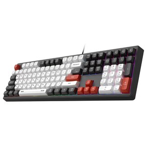 앱코 저소음 풀배열 멤브레인 108키 키보드, 블랙, MK108, 제조사축, 1개
