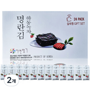 하동권여사 하동녹차 명란김 24봉 실속형 선물세트, 144g, 2개