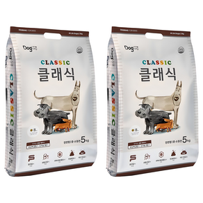 도그랑 전연령 강아지 클래식 건식사료, 5kg, 2개