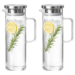 로체스터 스텐 내열유리 냉장고 물병, 혼합색상, 1.5L, 2개