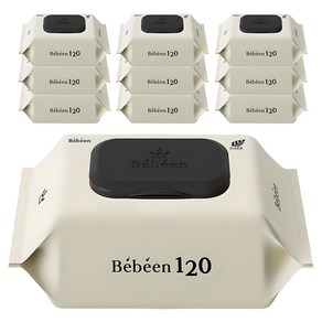 베베앙 120 유아물티슈 캡형, 50g, 120매, 10개