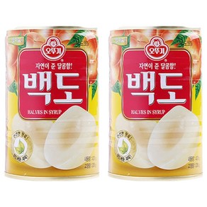 오뚜기 백도 반절 통조림, 400g, 2개