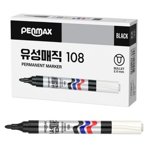 펜맥스 유성매직 108, 흑색, 12개