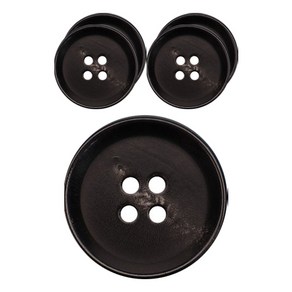 동대문단추왕 리얼소뿔 단추 JWS 02 20mm, 블랙, 5개