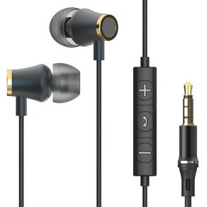 아이리버 노이즈캔슬링 갤럭시 컴퓨터 알루미늄 유선 이어폰 3.5mm, 블랙