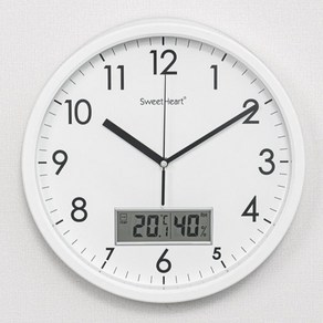 스위트하트 무소음 보니 온습도 벽시계 300, 화이트, 1개