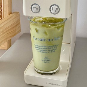 아카시아 레터링 홈카페 유리컵 380ml, 블루, 1개
