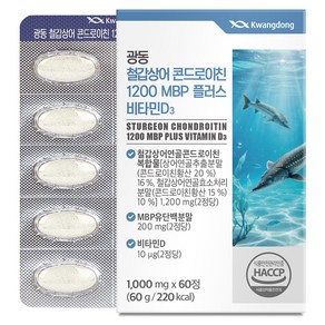 광동제약 철갑상어 콘드로이친 1200 MBP 플러스 비타민D3 60g, 60정
