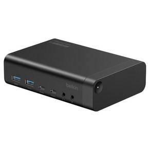 벨킨 connect USB-C 14 in 1 10Gbps 4K 60Hz DisplayLink 100W PD 듀얼 디스플레이 독 INC025qcBK, 블랙, 1개