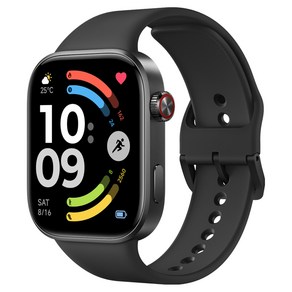 샤오미 Xiaomi 레드미 스마트워치 6, 옵시디언 블랙, GPS + 블루투스, 52.58mm, 1개