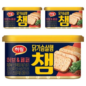하림 닭가슴살 햄 챔 허브 페퍼, 200g, 3개