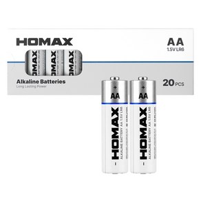 HOMAX 알카라인 LR6 AA건전지 1.5V HAB-050, 1개, 20개입