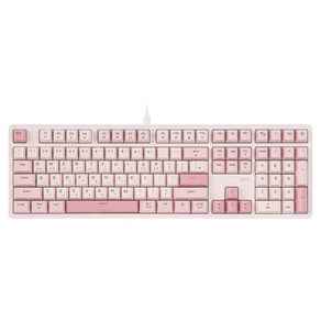 지클릭커 풀윤활 무소음 풀배열 RGB 유선 키보드, 페일핑크, DSK108, 제조사축