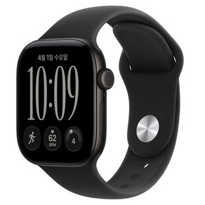 Apple 2026 애플워치 시리즈 12, 블랙 스포츠 밴드, 42mm, GPS, 알루미늄, M/L, 1개