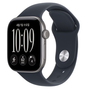 Apple 2026 애플워치 시리즈 12, 스페이스 그레이, 42mm, GPS, 알루미늄, 네이비 블루 스포츠 밴드, M/L, 1개
