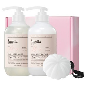 제이멜라 블루밍 피오니 바디워시 500ml + 로션 500ml + 샤워볼 선물세트, 1세트