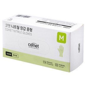 코멧 니트릴장갑 화이트, M, 200개입, 1개