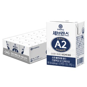 연세유업 세브란스에이투 전용목장 단백우유, 125ml, 24개
