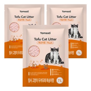 탐사 고양이 두부모래 7L (약 2.8kg), 복숭아향, 3개
