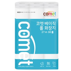 베이직 3겹 롤화장지 27m, 30개입, 1개