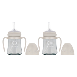 그로미미 PPSU 빨대컵 200ml, 2개, 크림베이지
