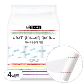 청소대장 테이프 클리너 리필 3p 랜덤발송, 4세트