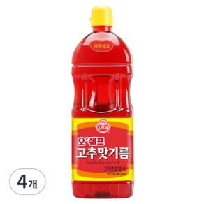 오뚜기 오쉐프 고추맛기름, 1.5L, 4개