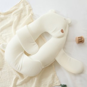 코코레브 마더케이 유아용 옆잠베개 허그밴드형 바디필로우, 백아이보리, 46 x 70 x 10 cm
