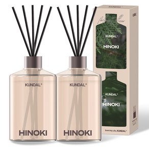 쿤달 시그니처 퍼퓸 디퓨저 세트, 히노키, 500ml, 2개