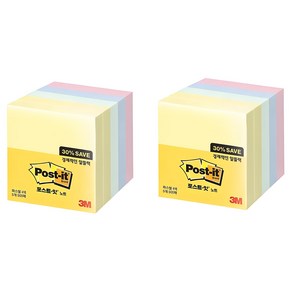 쓰리엠 포스트잇 노트 알뜰팩 654-5A, 혼합색상, 500개입, 2개