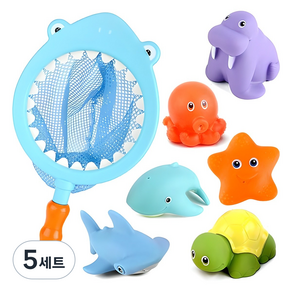 레츠토이 상어와 바다친구들 목욕놀이완구 7종 세트, 혼합색상, 5세트