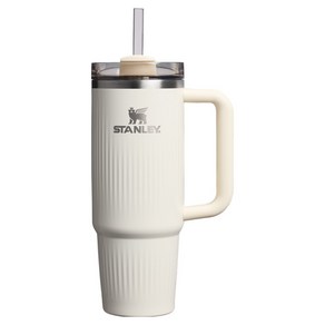 스탠리 퀜처 H2.0 플루티드 텀블러, 크림 글로스, 887ml, 1개