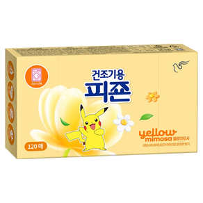 피죤 건조기용 오리지널 드라이시트 섬유유연제 옐로미모사 본품, 120매입, 1개