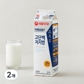 서울우유 밀크랩 고단백 저지방우유, 900ml, 2개