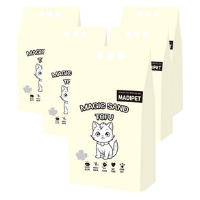 메디펫 매직 응고형 고양이 두부모래 가는입자, 10L, 5개, 무향