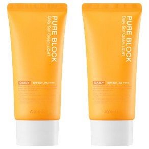 어퓨 퓨어블록 내추럴 데일리 선크림 라이트 SPF50+ PA++++, 50ml, 2개