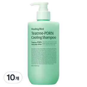 힐링버드 티트리 PDRN 탈모 쿨링 샴푸, 500ml, 10개