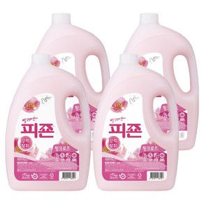 피죤 레귤러 섬유유연제 핑크로즈 본품, 3.1L, 4개