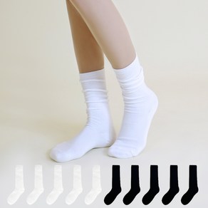마이싹 골지 롱롱 양말 10켤레, FREE(230-260mm), 화이트 + 블랙, 1개